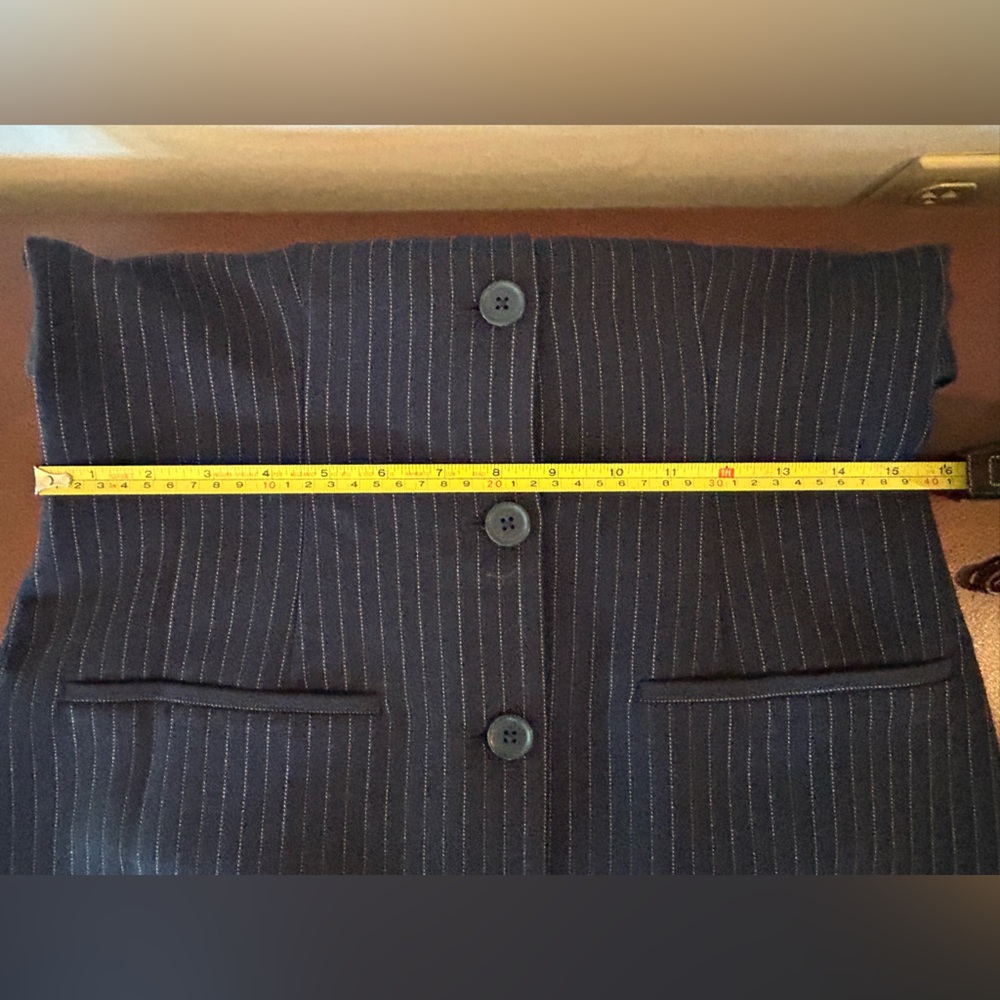Abercrombie & Fitch Dark Blue Pinstripe Mini Dress - Picture 6 of 7